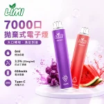 一次性電子煙 LIMI 7000口 辣妹發光棒 16種口味