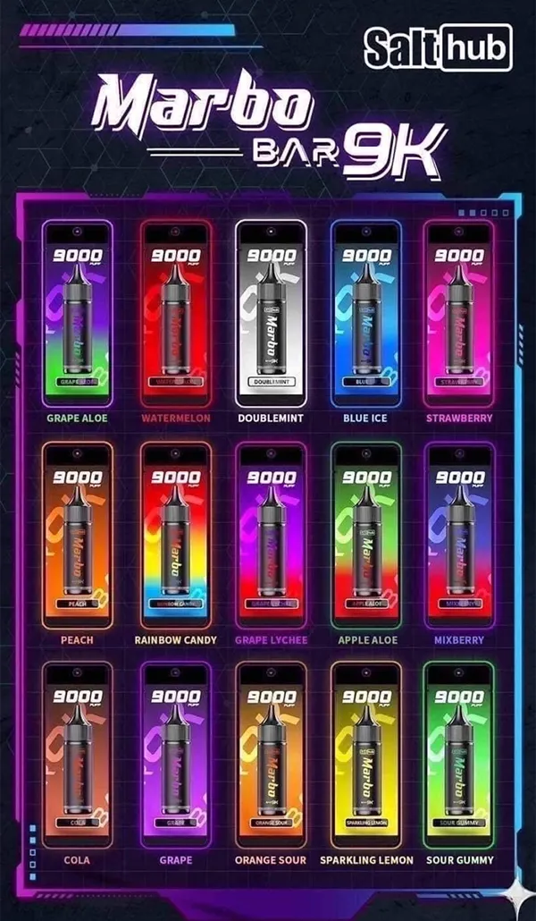 一次性電子煙 MARBO BAR 9000口 口味匯總