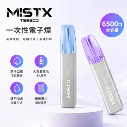 一次性電子煙 MISTX TE 6500口 鴨嘴獸型煙嘴 10種口味